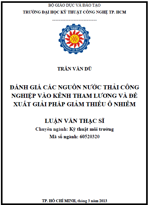 danh gia cac nguon nuoc thai cong nghiep vao kenh tham luong va de xuat giai phap giam thieu o nhiem