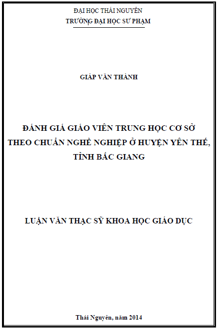 danh gia giao vien trung hoc co so theo chuan nghe nghiep o huyen yen the tinh bac giang