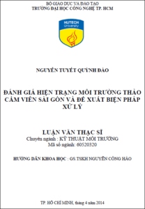 danh gia hien trang moi truong thao cam vien sai gon va de xuat bien phap xu ly