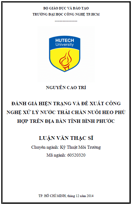 danh gia hien trang va de xuat cong nghe xu ly nuoc thai chan nuoi heo phu hop tren dia ban tinh binh phuoc