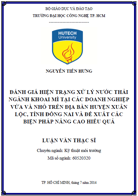 danh gia hien trang xu ly nuoc thai nganh khoai mi tai cac doanh nghiep vua va nho tren dia ban huyen xuan loc tinh dong nai va de xuat cac bien phap nang cao hieu qua