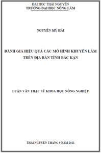 danh gia hieu qua cua cac mo hinh khuyen lam tren dia ban tinh bac kan