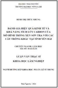 danh gia hieu qua kinh te va kha nang tich luy carbon cua mo hinh trong xen son tra voi cac cay trong khac tai tinh yen bai