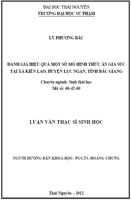 danh gia hieu qua mot so mo hinh thuc an gia suc tai xa kien lao huyen luc ngan tinh bac giang