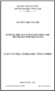 danh gia hieu qua su dung dat trong che tren dia ban tinh thai nguyen