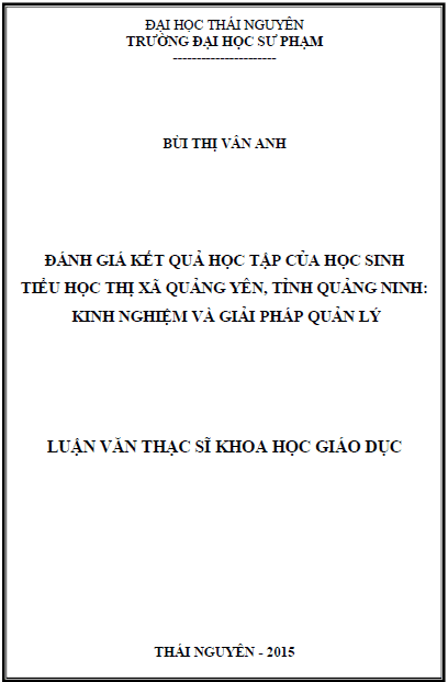 danh gia ket qua hoc tap cua hoc sinh tieu hoc thi xa quang yen tinh quang ninh kinh nghiem va giai phap quan ly
