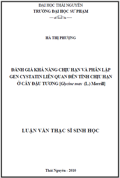 danh gia kha nang chiu han va phan lap gen cystatin lien quan den tinh chiu han o cay dau tuong glycine max l merrill