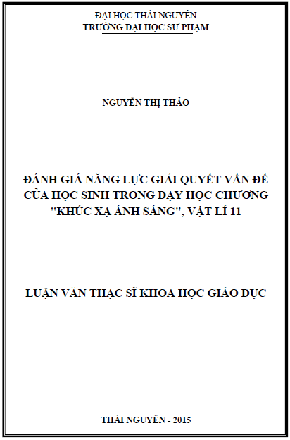 danh gia nang luc giai quyet van de cua hoc sinh trong day hoc chuong khuc xa anh sang vat ly 11