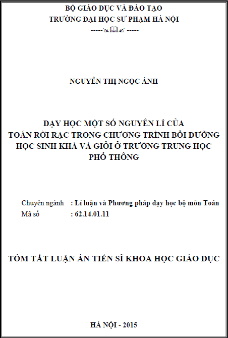 day hoc mot so nguyen li cua toan roi rac trong chuong trinh boi duong hoc sinh kha va gioi o truong trung hoc pho thong