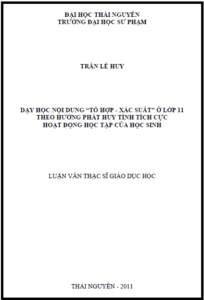 day hoc noi dung to hop xac suat o lop 11 theo huong phat huy tinh tich cuc hoat dong hoc tap cua hoc sinh