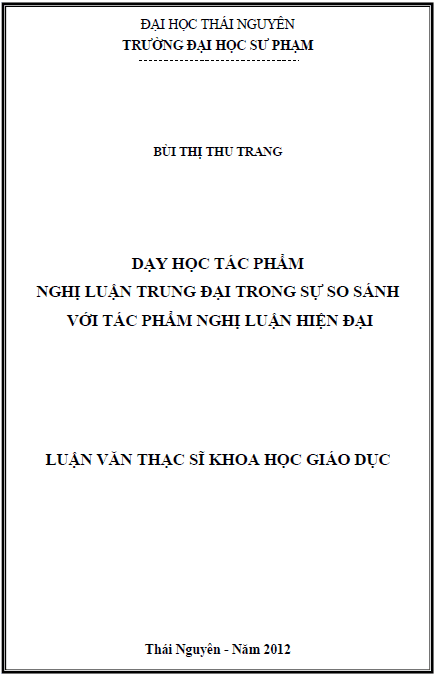 day hoc tac pham nghi luan trung dai trong su so sanh voi tac pham nghi luan hien dai
