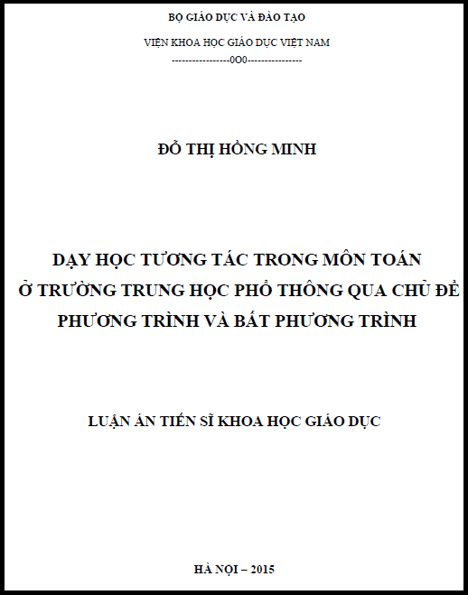 day hoc tuong tac trong mon toan o truong trung hoc pho thong qua chu de phuong trinh va bat phuong trinh