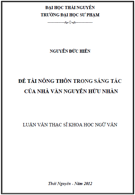 de tai nong thon trong sang tac cua nha van nguyen huu nhan