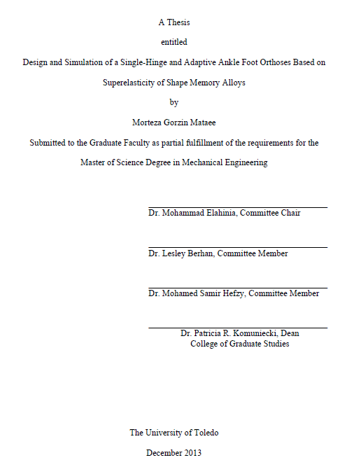 design and simulation of a single hinge and adaptive ankle foot orthoses based on superelasticity of shape memory alloys