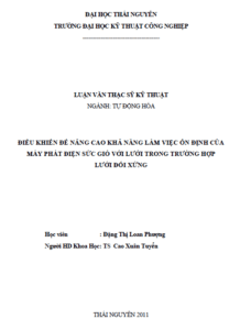 dieu khien de nang cao kha nang lam viec on dinh cua may phat dien suc gio voi luoi trong truong hop luoi doi xung