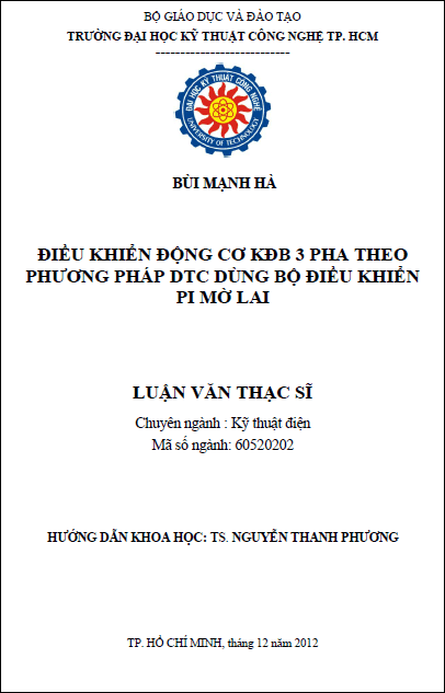 dieu khien dong co kdb 3 pha theo phuong phap dtc dung bo dieu khien pi mo lai