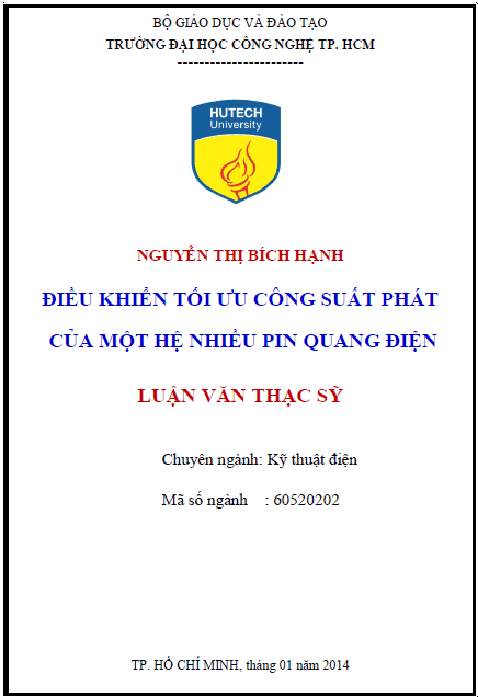 dieu khien toi uu cong suat phat cua mot he nhieu pin quang dien