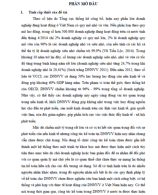 dinh huong xac lap va ap dung khung phap ly ve ke toan cho doanh nghiep nho va vua o viet nam