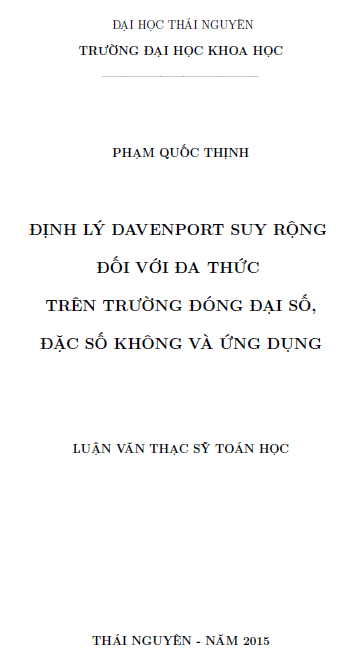 dinh ly davenport suy rong doi voi da thuc tren truong dong dai so dac so khong va ung dung