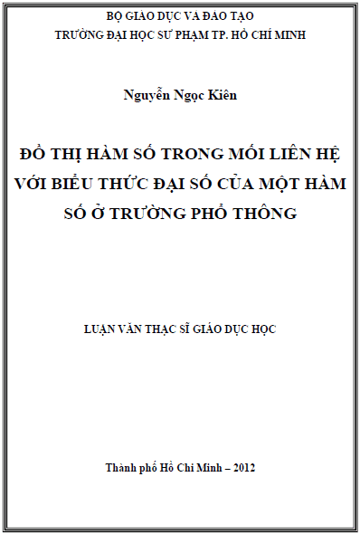 do thi ham so trong moi lien he voi bieu thuc dai so cua mot ham so o truong pho thong