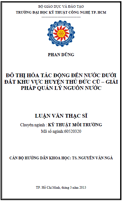 do thi hoa tac dong den nuoc duoi dat khu vuc huyen thu duc cu giai phap quan ly nguon nuoc