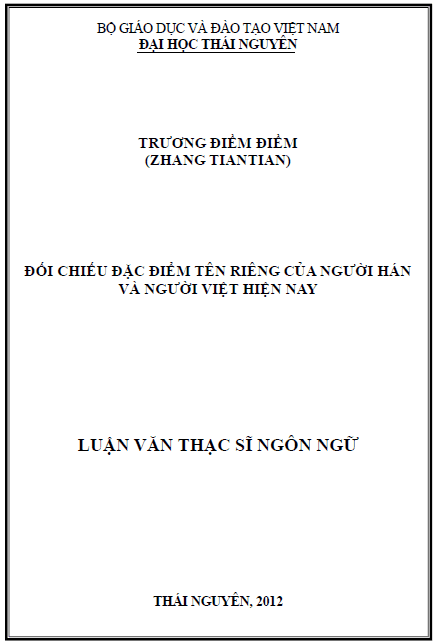 doi chieu dac diem ten rieng cua nguoi han va nguoi viet hien nay