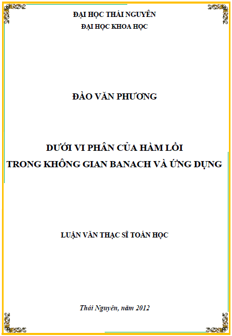 duoi vi phan cua ham loi trong khong gian banach va ung dung