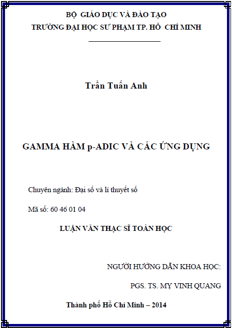 gamma ham p adic va cac ung dung