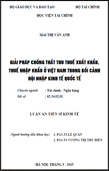 giai phap chong that thu thue xuat khau thue nhap khau o viet nam trong boi canh hoi nhap kinh te quoc te