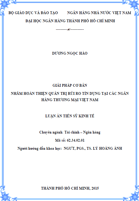 giai phap co ban nham hoan thien quan tri rui ro tin dung tai cac ngan hang thuong mai viet nam