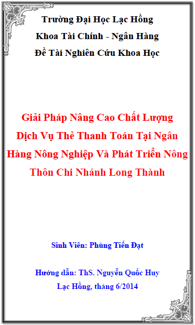 giai phap nang cao chat luong dich vu the thanh toan tai ngan hang nong nghiep va phat trien nong thon chi nhanh long thanh