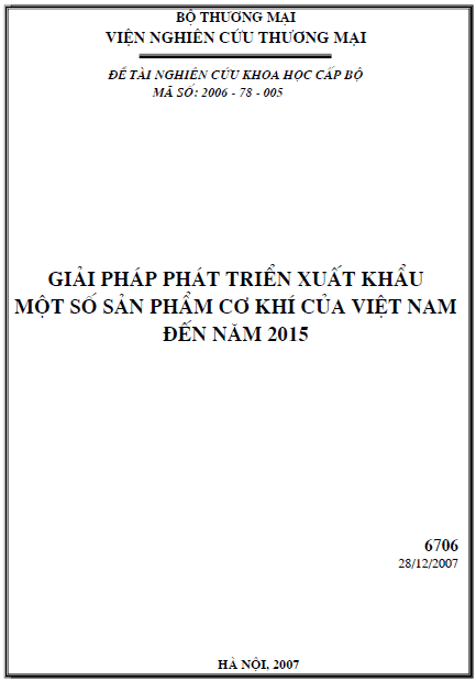 giai phap phat trien xuat khau mot so san pham co khi cua viet nam den nam 2015