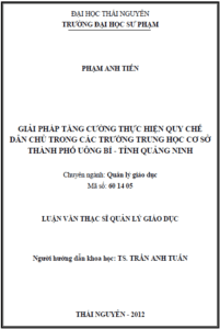 giai phap tang cuong thuc hien quy che dan chu trong cac truong trung hoc co so thanh pho uong bi tinh quang ninh