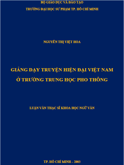 giang day truyen hien dai viet nam o truong trung hoc pho thong