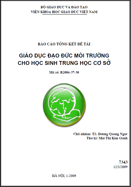 giao duc dao duc moi truong cho hoc sinh trung hoc co so