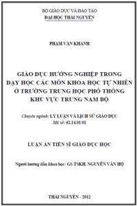 giao duc huong nghiep trong day hoc cac mon khoa hoc tu nhien o truong trung hoc pho thong khu vuc trung nam bo