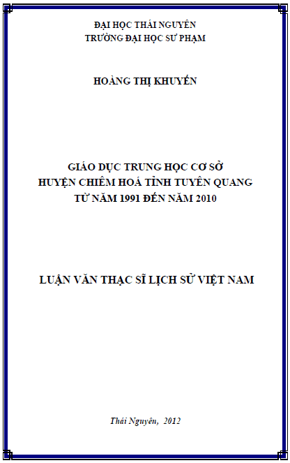 giao duc trung hoc co so huyen chiem hoa tinh tuyen quang tu nam 1991 den nam 2012