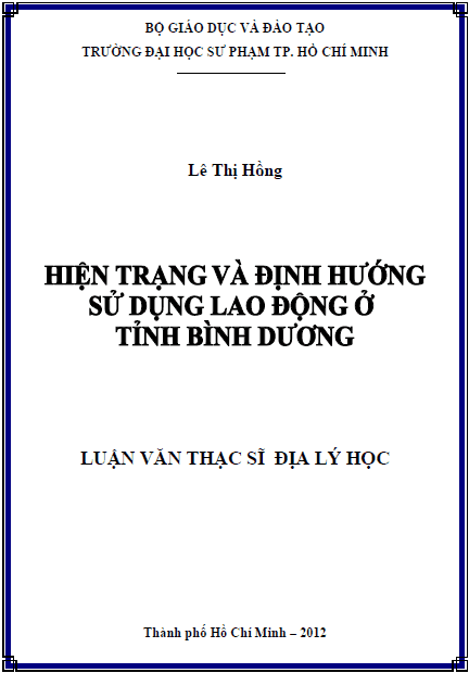 hien trang va dinh huong su dung lao dong o tinh binh duong