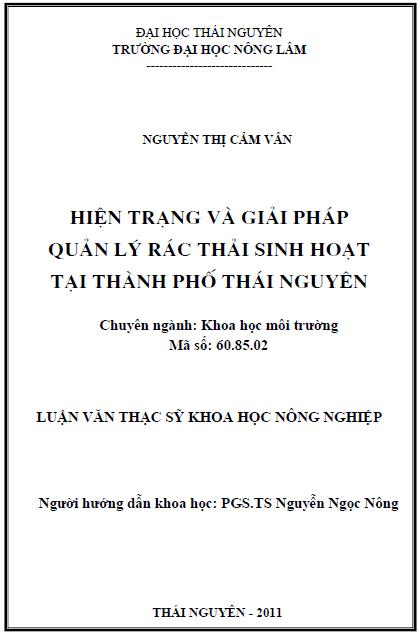 hien trang va giai phap quan ly rac thai sinh hoat tai thanh pho thai nguyen