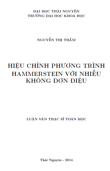 hieu chinh phuong trinh hammerstein voi nhieu khong don dieu