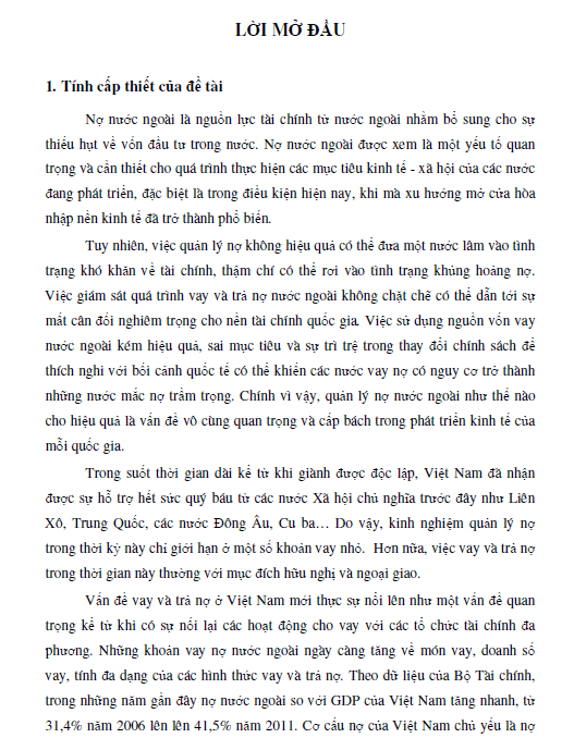 hieu qua quan ly no nuoc ngoai cua viet nam