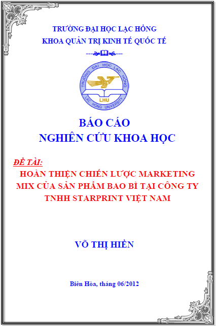 hoan thien chien luoc marketing mix cua san pham bao bi tai cong ty tnhh starprint viet nam