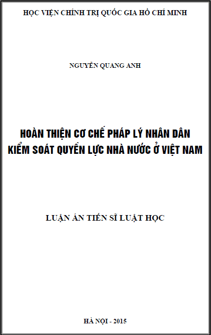 hoan thien co che phap ly nhan dan kiem soat quyen luc nha nuoc o viet nam