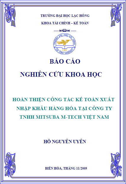 hoan thien cong tac ke toan xuat nhap khau hang hoa tai cong ty tnhh mitsuba m tech viet nam