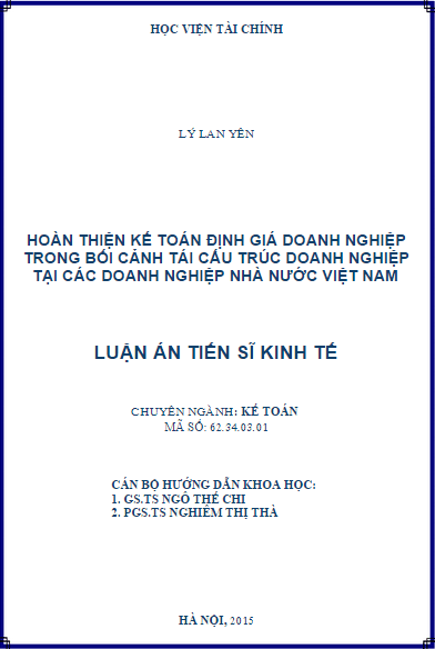 hoan thien ke toan dinh gia doanh nghiep trong boi canh tai cau truc doanh nghiep tai cac doanh nghiep nha nuoc viet nam