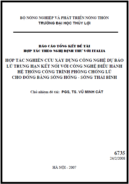hop tac nghien cuu xay dung cong nghe du bao lu trung han ket noi voi cong nghe dieu hanh he thong cong trinh phong chong lu cho dong bang song hong song thai binh