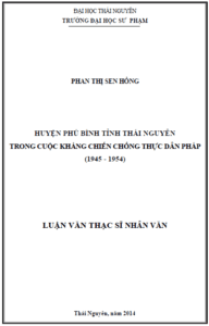 huyen phu binh tinh thai nguyen trong cuoc khang chien chong thuc dan phap 1945 1954
