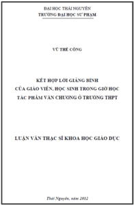 ket hop loi giang binh cua giao vien hoc sinh trong gio hoc tac pham van chuong o truong thpt