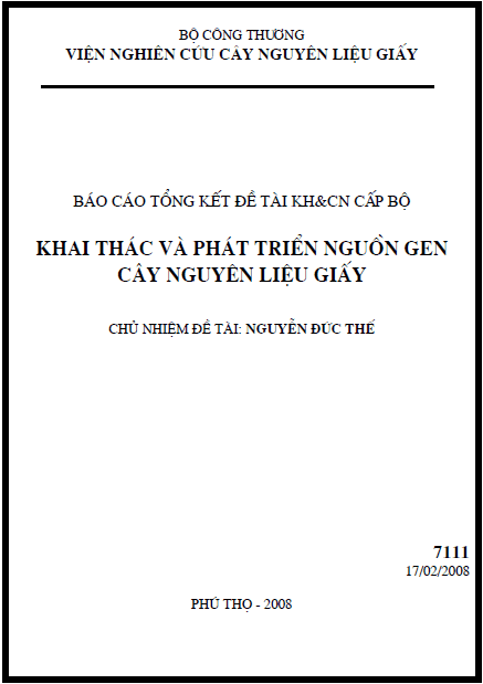 khai thac va phat trien nguon gen cay nguyen lieu giay