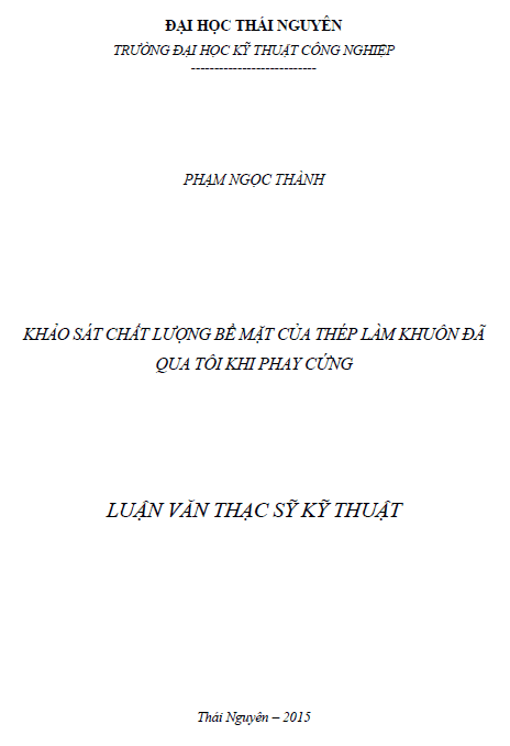 khao sat chat luong be mat cua thep lam khuon da qua toi khi phay cung